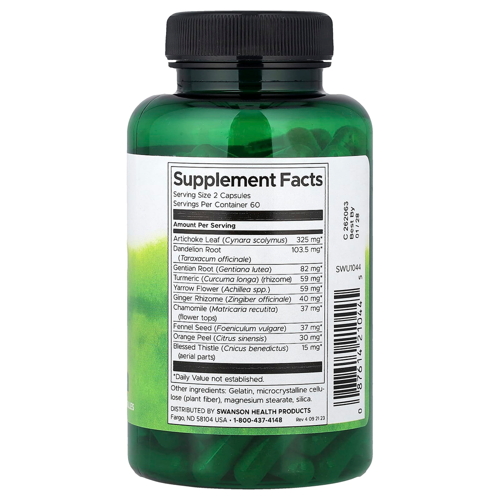 Swanson Vitamins, Баварская травяная настойка, без спирта, 120 капсул