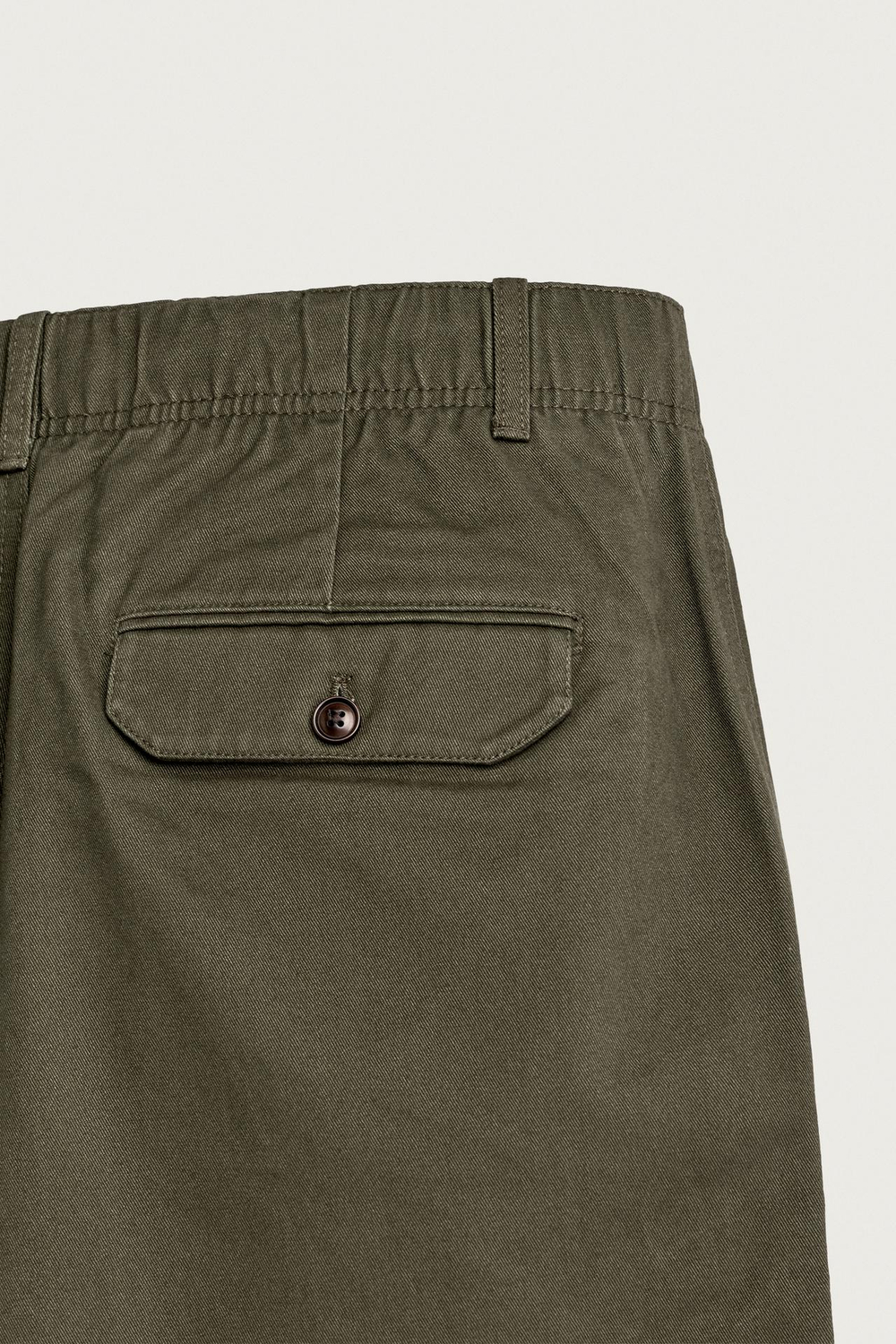ZARA БРЮКИ RELAXED FIT ИЗ ХЛОПКА, ТЕМНЫЙ ХАКИ