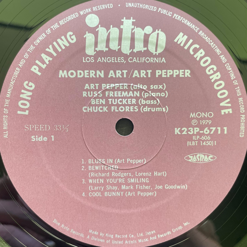 Art Pepper Quartet ‎– Modern Art (Япония 1979г.)