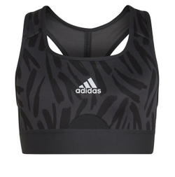 Топ для девочки теннисный ТОП теннисный sportowy Adidas Power Bra - carbon gray/black