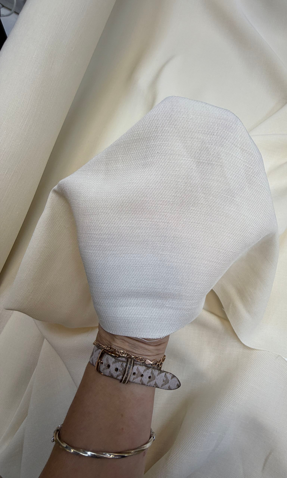 Ткань Итальянский костюмный Лен McQueen отрез 2м. ш-160см. с диагональной фактурой (Италия)