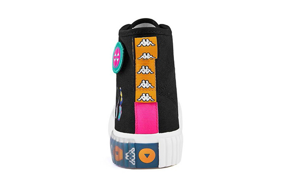 Kappa Slip Resistant Abrasion Resistant High top Canvas Shoes Unisex Black