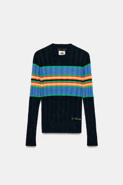 ZARA - FRUIT OF THE LOOM™ ВЯЗАНЫЙ ДЖЕМПЕР В ПОЛОСКУ, РАЗНОЦВЕТНЫЙ