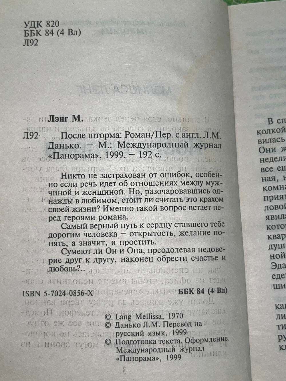 Лэнг Мэлисса. После шторма