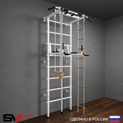 Шведская стенка Sv Pro 803 (Турник Pro/Брусья/стойка/Канат/Кольца/Лестница)