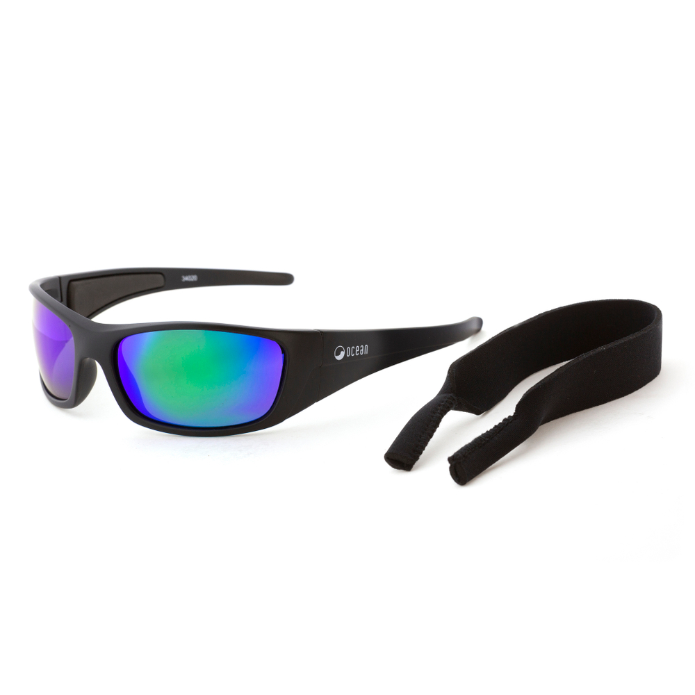 Спортивные очки OCEAN Bermuda Matt Black / Revo Green Polarized lenses
