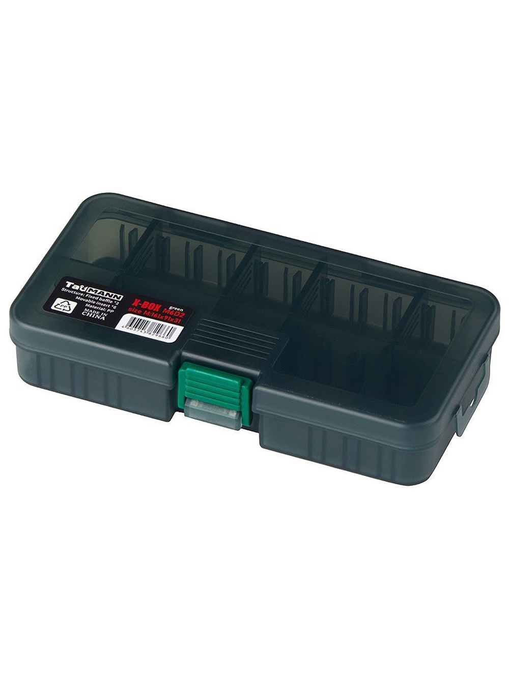 Органайзер рыболовный TauMANN X-Box M6D2 XL Green (208x111x42)