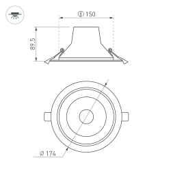 Светильник LTD-LEGEND-R175-20W Warm3000 (WH, 50 deg) (Arlight, IP20 Металл, 3 года) 025143(1)