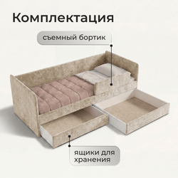 Кровать детская Аврора с подсветкой с пультом управления