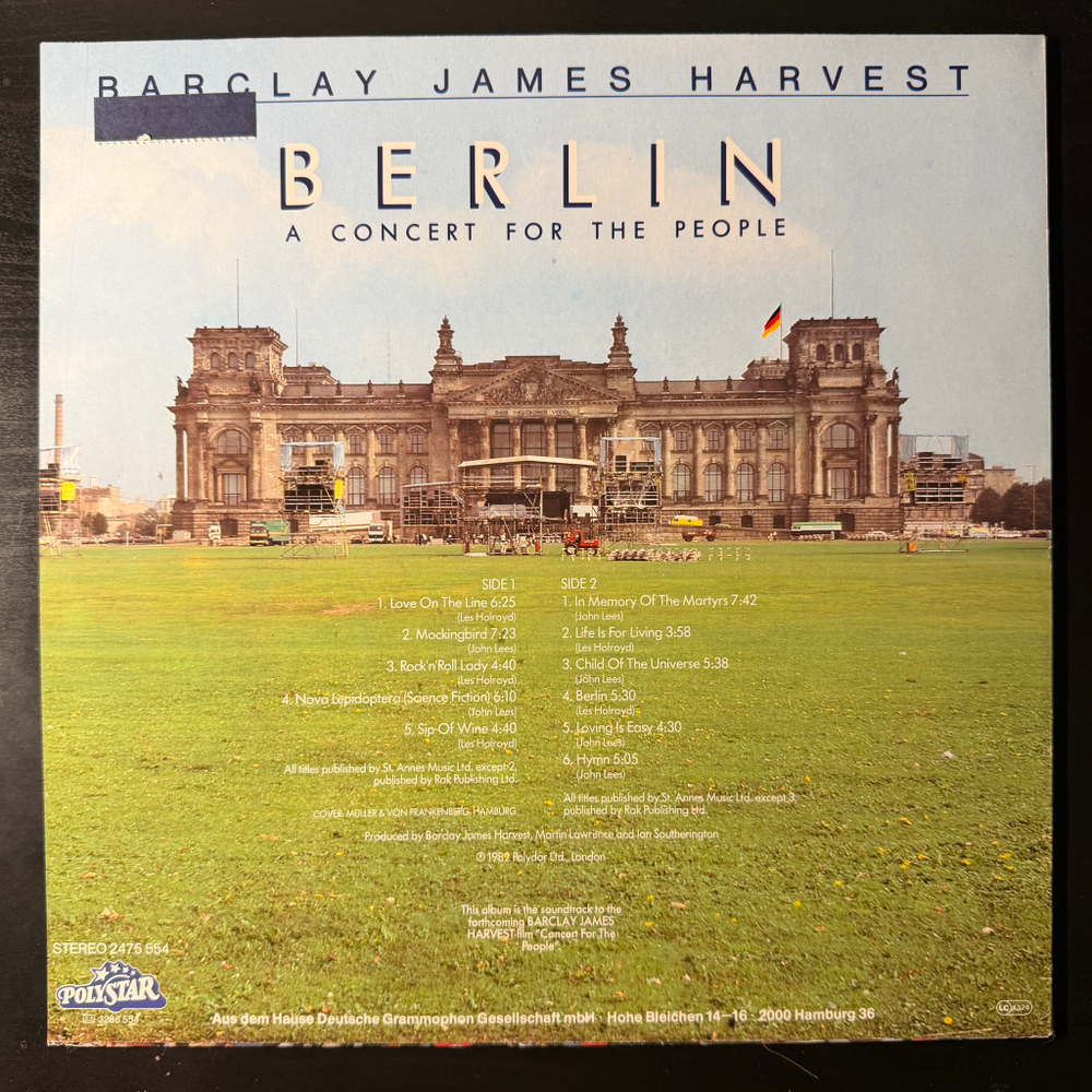 Barclay James Harvest ‎– Berlin - A Concert For The People (Германия 1982г.)