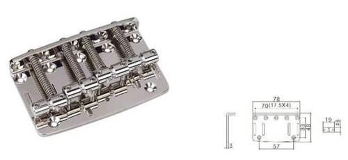 Gotoh 203B-4-C бридж для 4-струнной бас гитары, тип vintage, хром