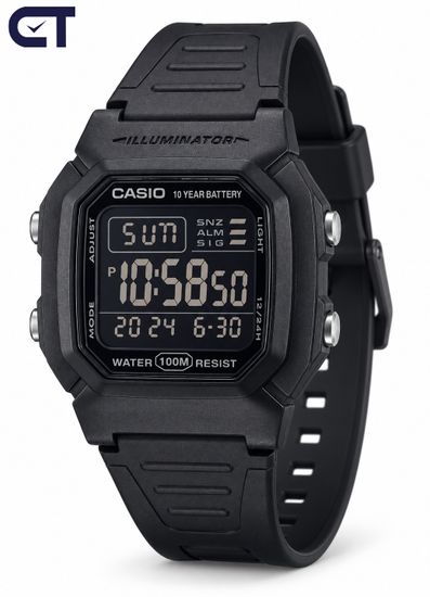 CASIO W-800H-1B CASIO Collection унисекс наручные часы — двойное время, водостойкость 100 м и батарея до 10 лет