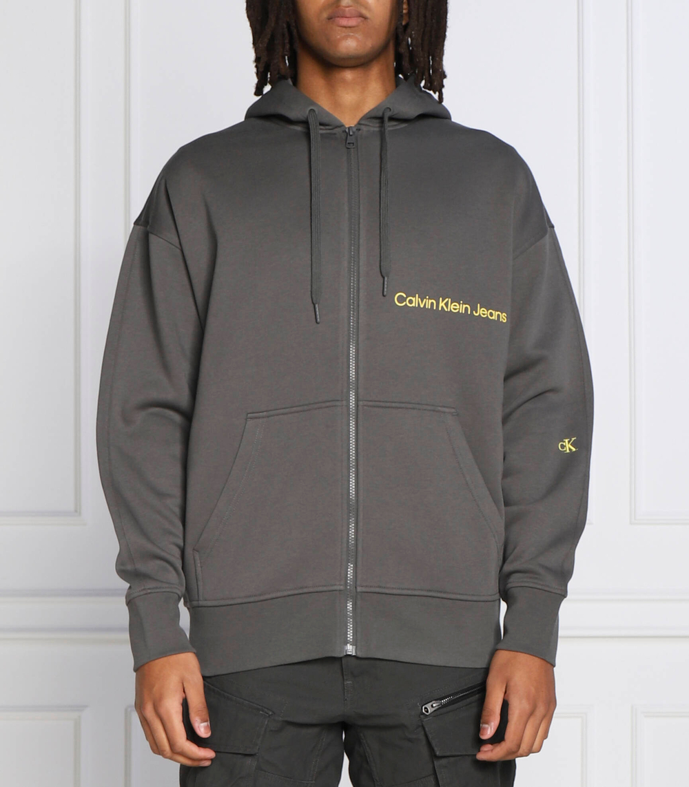 Худи off placed instit zip-through CALVIN KLEIN JEANS - серый(J30J321888)