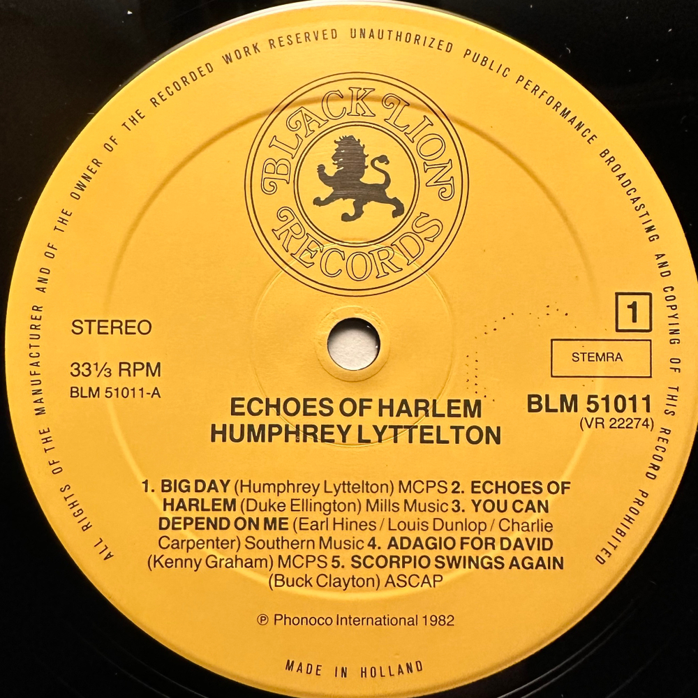 Humphrey Lyttelton - Echoes Of Harlem (Голландия 1982г.)