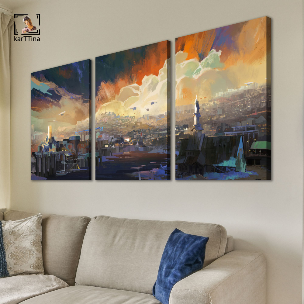 Картина на стену модульная Starfield, 150 см х 70 см