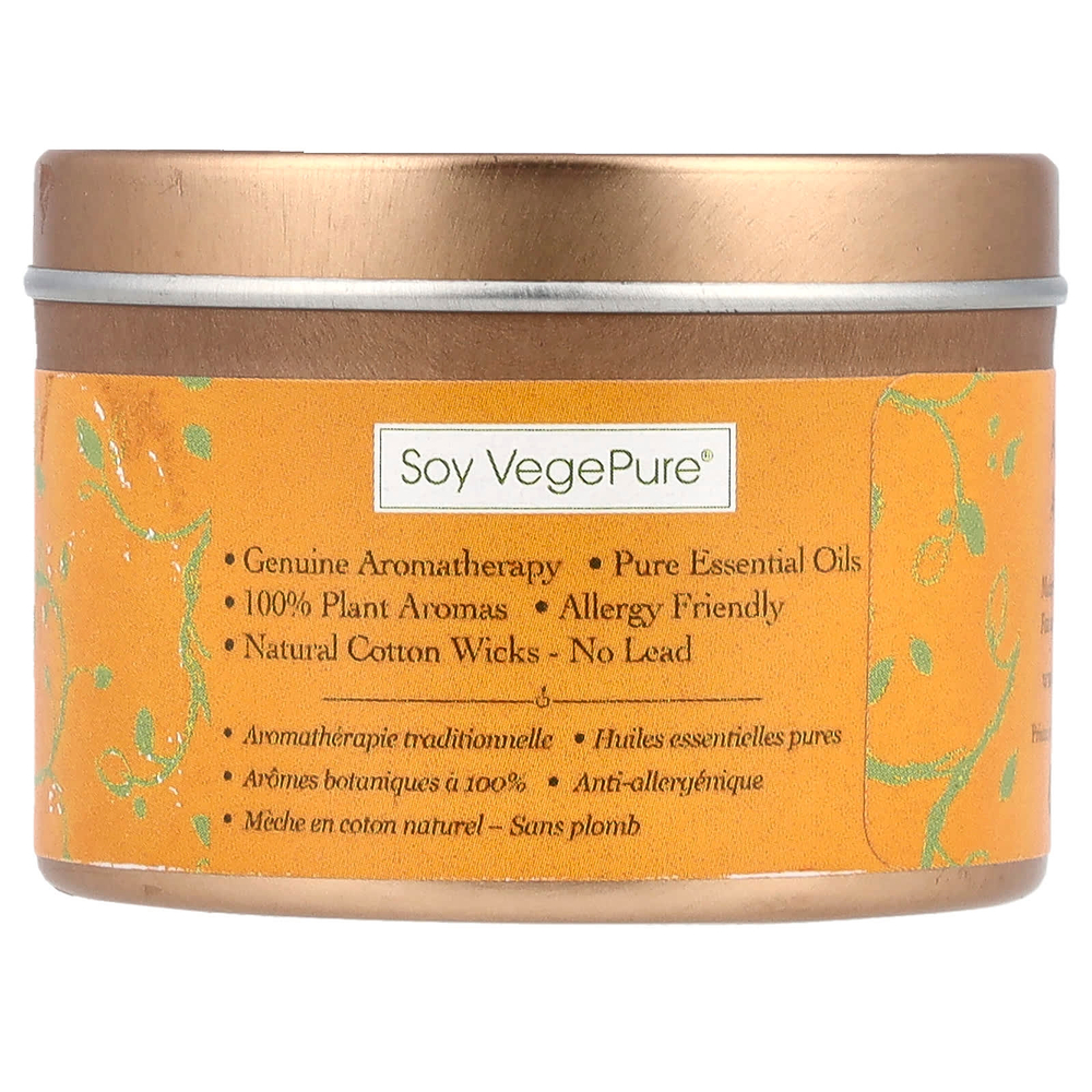 Aroma Naturals, Soy VegePure®, олово для путешествий, свеча, апельсин и кедр, 79,38 г (2,8 унции)