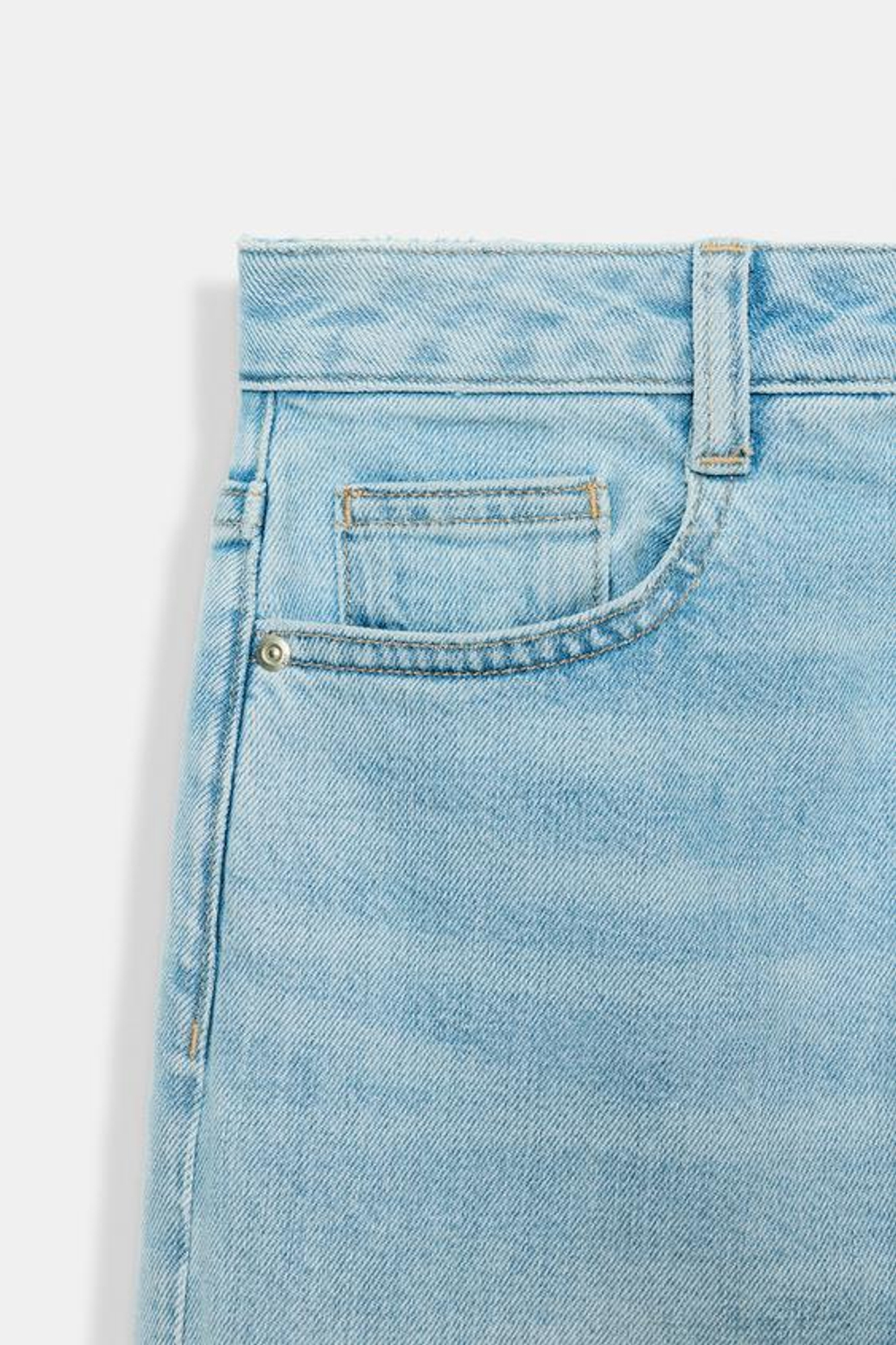 ZARA ДЖИНСЫ Z1975 RELAXED FIT СО СРЕДНЕЙ ПОСАДКОЙ И ОТВОРОТАМИ. ГОЛУБОЙ