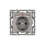 Механизм розетки с USB зарядкой SCT-MUAA-PL-GR (250V, 16A) (Arlight, -)
