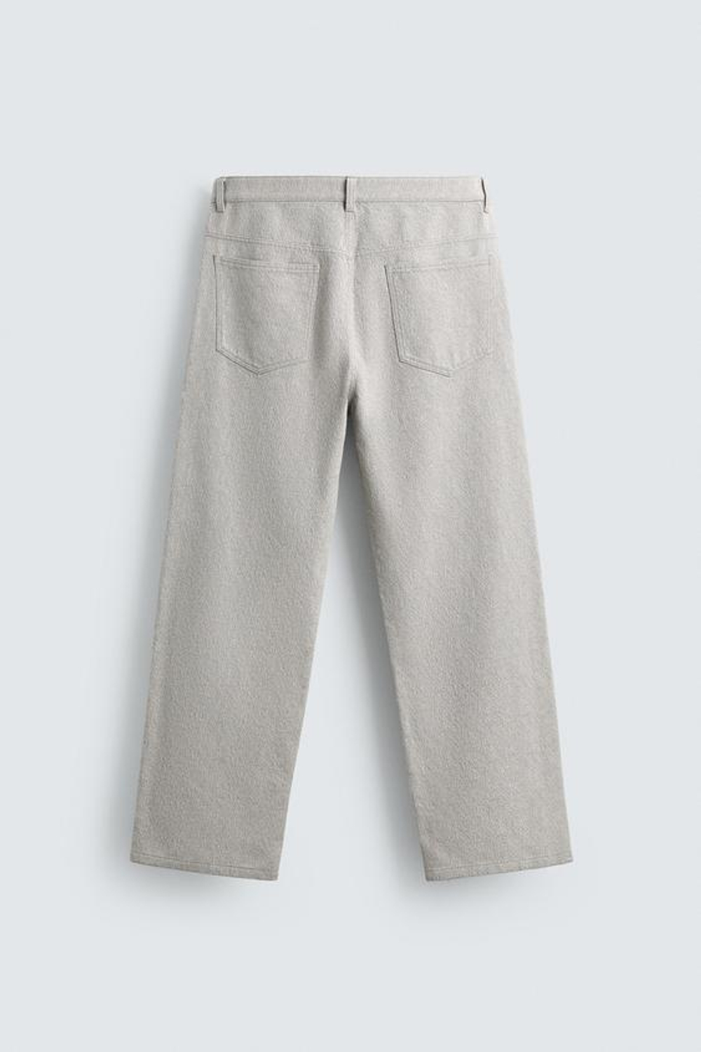 ZARA БРЮКИ STRAIGHT FIT ЖАККАРД, СЕРЫЙ
