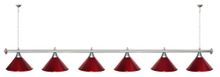 Лампа STARTBILLIARDS 6 пл. (плафоны золотые,штанга коричневая,фурнитура золото)