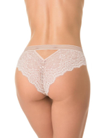 Соблазнительные кружевные трусики-бразилиана (Размер: S) (Цвет: молочный)