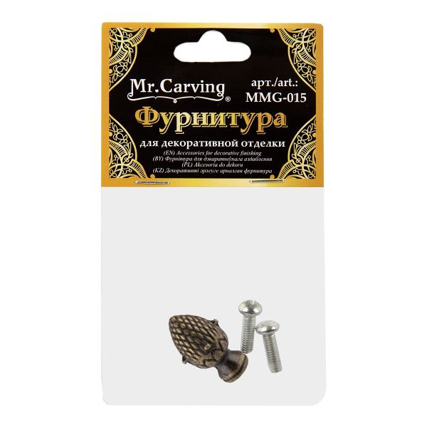 Ручка для шкатулок 2.4х1.2 см, 5 шт, 02 бронза, Mr.Carving