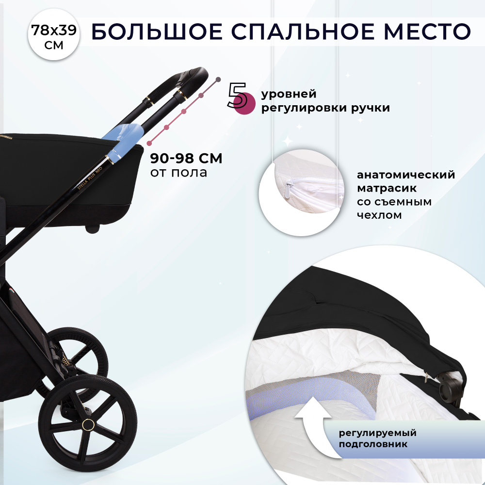 Коляска 2в1 Sweet Baby Stella Plus Neo Black