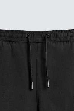 ZARA КОРОТКИЕ ПЛАВКИ ИЗ РЕЛЬЕФНОЙ ТКАНИ, ЧЕРНЫЙ