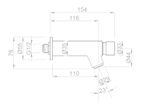 Смеситель с кнопкой и таймером настенный латунь ESSENTIALTEMP 07440.R глянцевый
