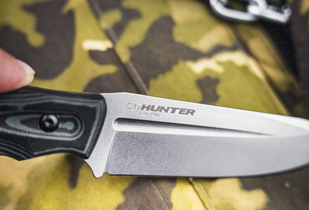 Нож Kizlyar Supreme CITYHUNTER Elmax SW G10-BGH PS (StoneWash, G10 Handle, Poliamide Sheath)