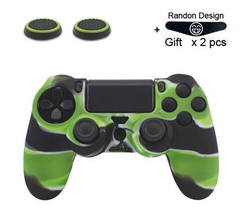 Чехол для геймпада DualShock 4 (камуфляж зеленый) + накладки