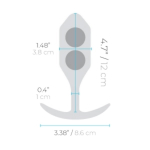 Голубая анальная пробка для ношения 12,7см b-Vibe Snug Plug 3 BV-009-TL