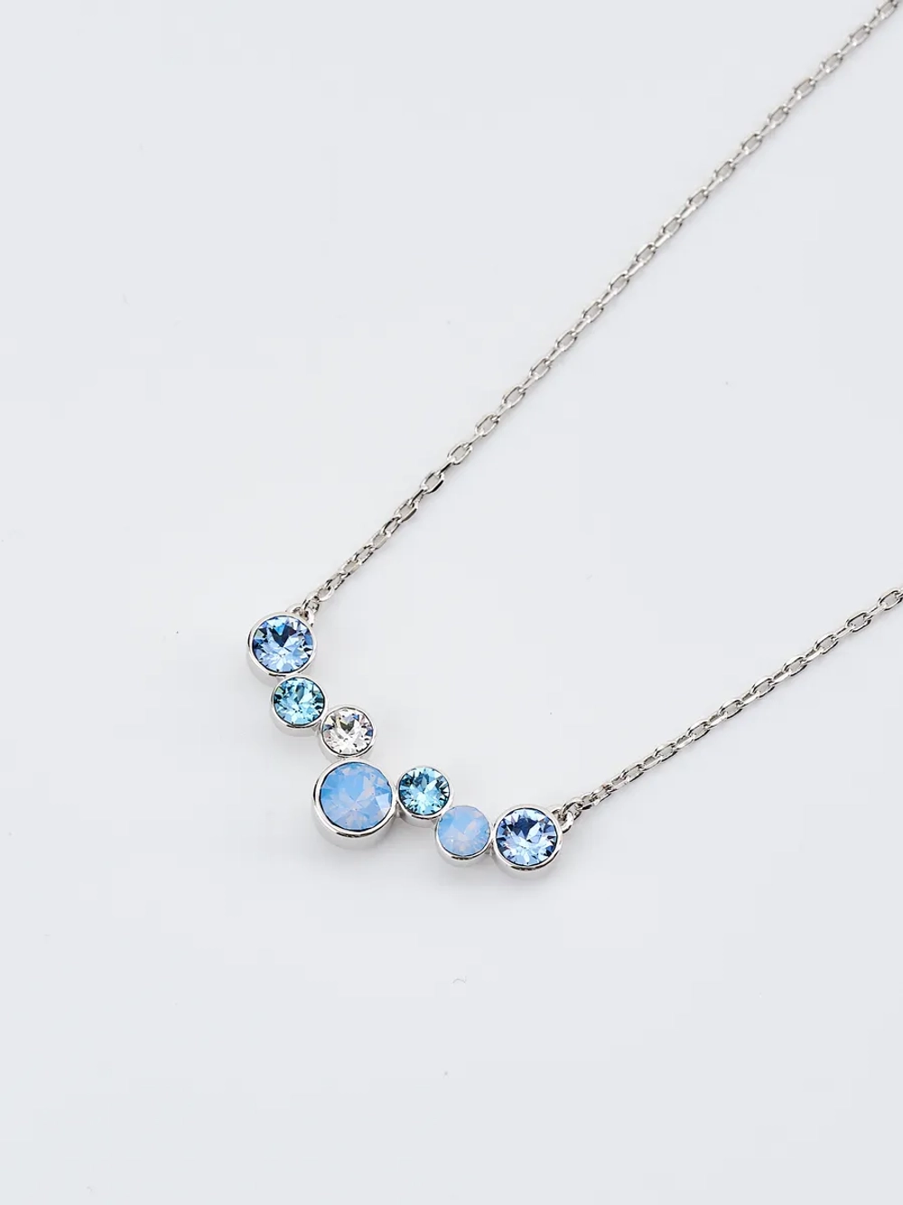 Колье-дуга Эльза с голубыми кристаллами Swarovski