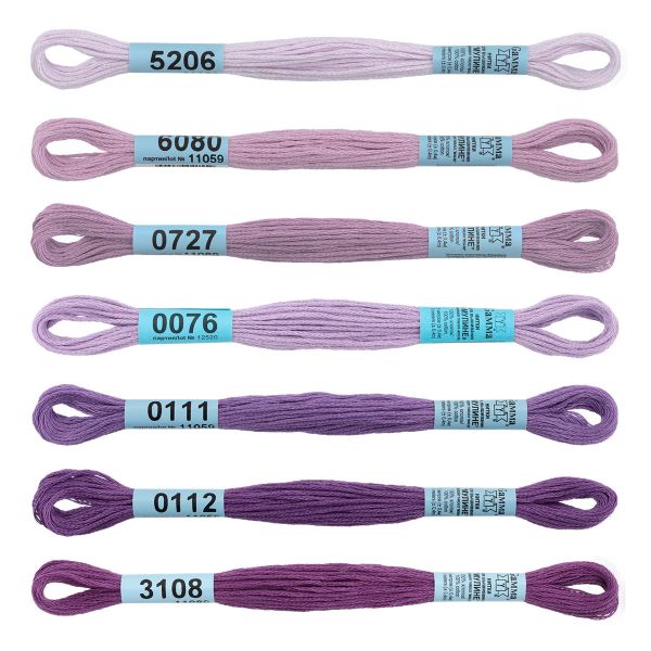 Мулине Gamma набор Спектр, цв.lilac, 7 мотков по 8 метров
