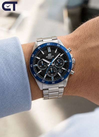CASIO EFV-540D-1A2VUDF EDIFICE мужские наручные часы — стальной хронограф с черный циферблатом