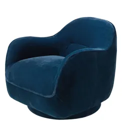 Поворотное кресло Angel Cerda 5245 из темно-синего бархата