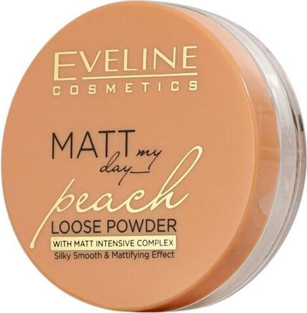 EVELINE Matt My Day Транспарентная матирующая пудра PEACH 6г (*3*36)