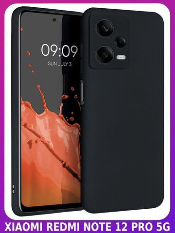 Мягкий Soft Touch чехол из силикона для XIAOMI REDMI NOTE 12 PRO 5G (не PRO PLUS!) с бархатной подкладкой