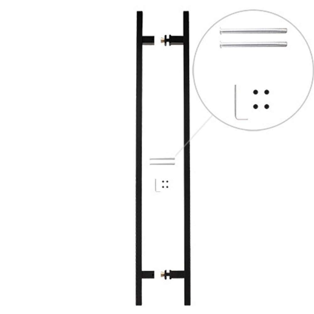 Ручка скоба офисная AVERS HC-0920-40*20/800-INOX-BLM черная