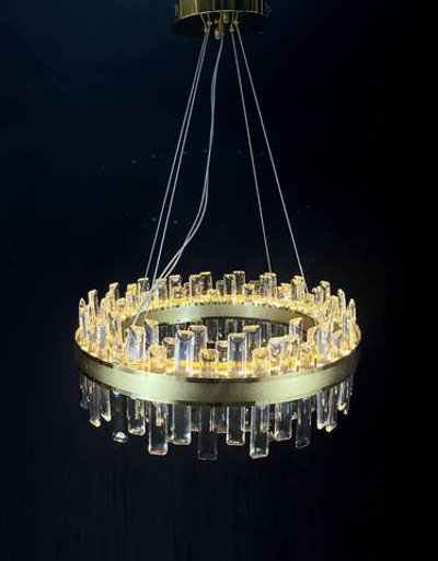 Люстра подвесная светодиодная 99317-600 J, LED 96 Вт, до 20 кв м, золотая