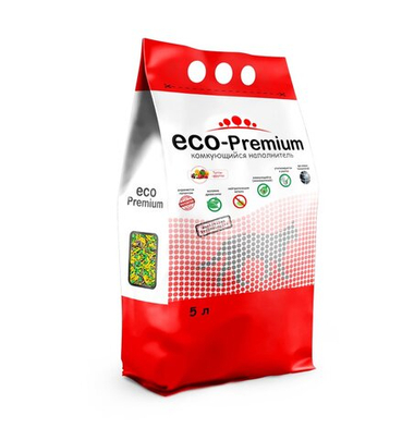 Наполнитель ECO Premium Тутти-фрутти комкующийся для кошек 5 л