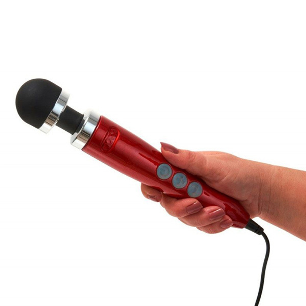 Красный вибратор-вонд 28см Doxy Die Cast 3 Extra Powerful Massage Wand Vibrator Candy Red