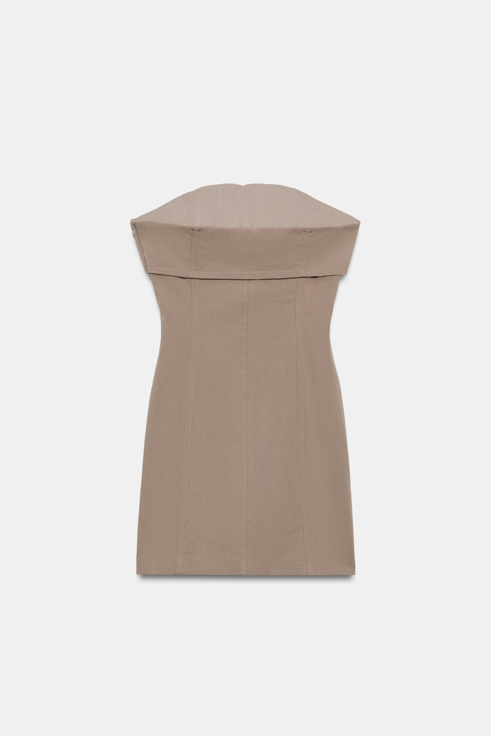 МИНИ-ПЛАТЬЕ БЕЗ БРЕТЕЛЕЙ С ЗАВЯЗКАМИ — ZARA