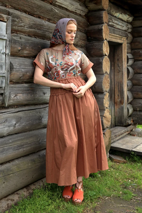 Платье "Вирджиния. Гуси"