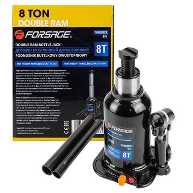 Домкрат бутылочный двухштоковый Forsage 8т
