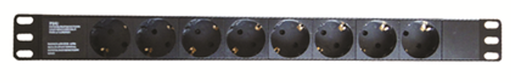 Блок распределения питания (PDU) 19" 16A, Вых:8 Schuko, Вх:Schuko