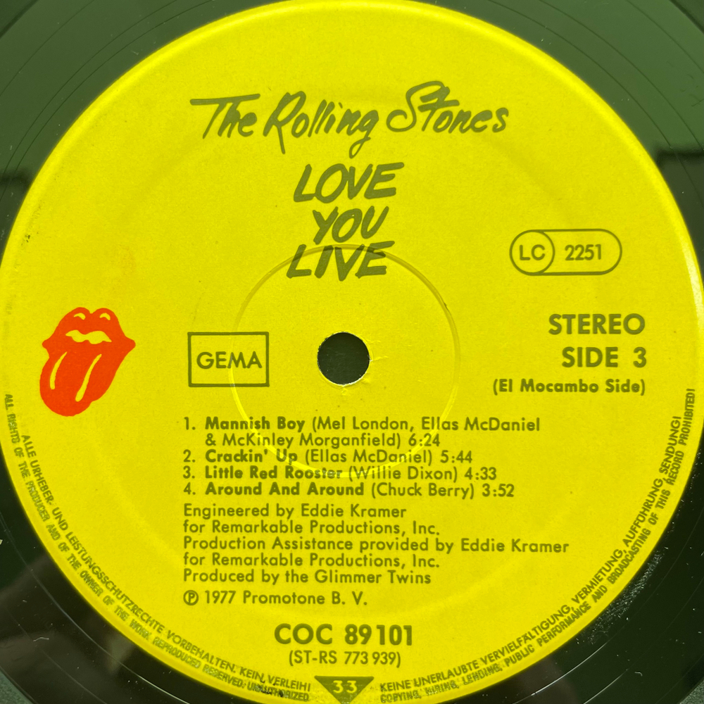 The Rolling Stones ‎– Love You Live (Германия 1977г.)