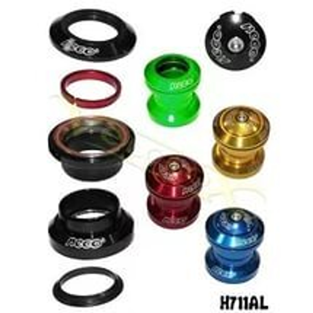 Рулевая колонка, H711AL White 1-1/8", A-Head, белая для МТВ, ATB, алюм+сталь, картридж подшипники СВ