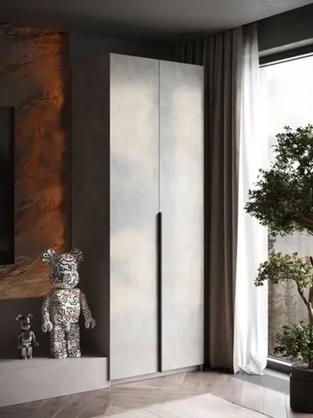 Шкаф распашной Soho, серый, с полками, 81 см