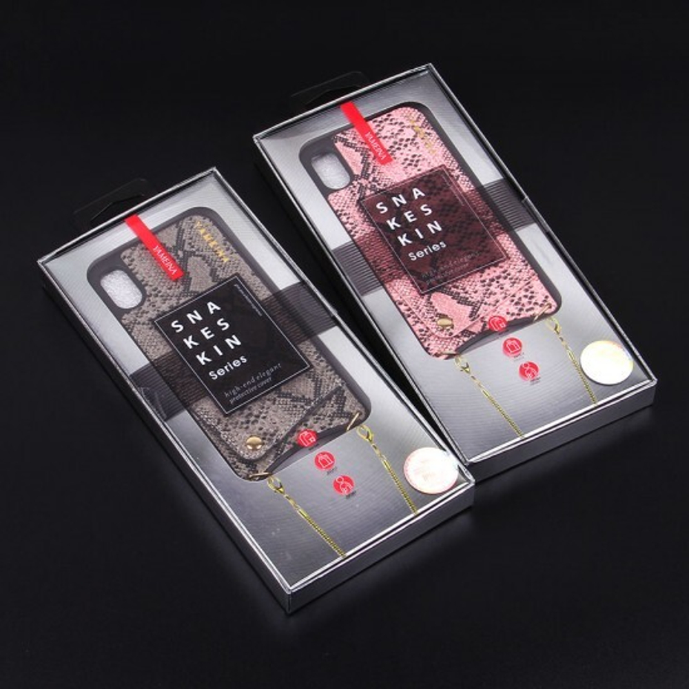 Чехол c цепочкой для iPhone X , 010792 Золотой